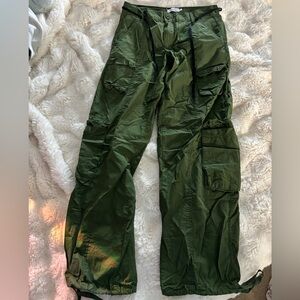 low rise parachute pants